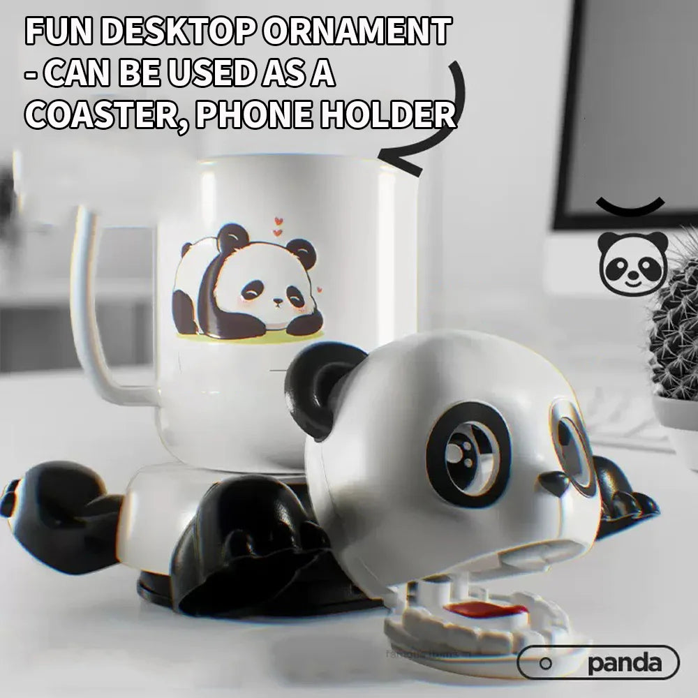 dessous verre panda blanc noir tasse smartphone isolation ludique moderne