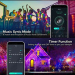 guirlande led multicolore bluetooth noel decoration diy partie exterieur maison