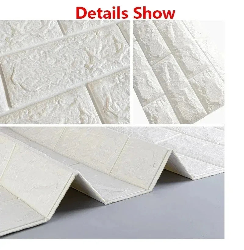 panneaux decoratifs mur blanc brique texture adhésif modernes résistants humidité isolation thermique