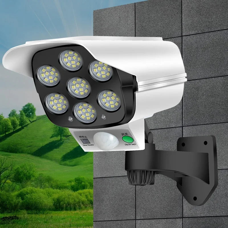caméra surveillance solaire led moderne blanc noir capteur mouvement ip45 étancheModes d'éclairage veilleuses