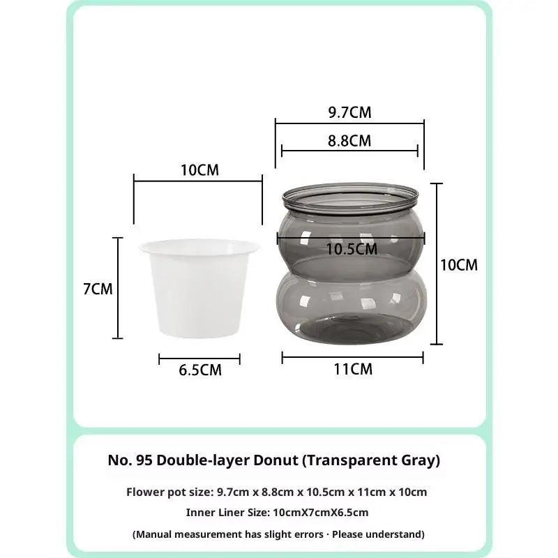plante artificielle verte moderne pot transparent adhésif base plastique minimalisteintérieur décoration