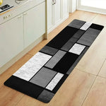 tapis sol moderne géométrique noir gris blanc anti dérapant extérieur intérieur
