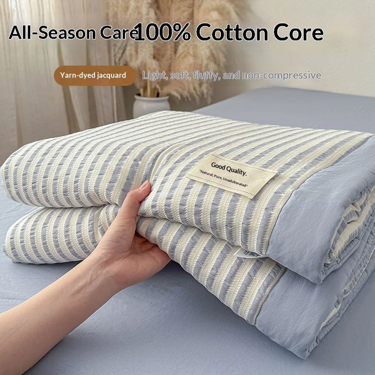 couette d'été coton 100 tissée rayures moderne blanche jacquard respirante été adultes maison
