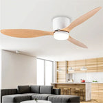ventilateur led moderne télécommande blanc bois noir minimaliste