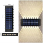 appliques murales solaires led noires decoration extérieure moderne panneaux solaires intégrés ip65