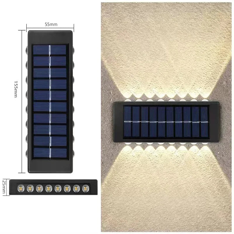 appliques murales solaires led noires decoration extérieure moderne panneaux solaires intégrés ip65