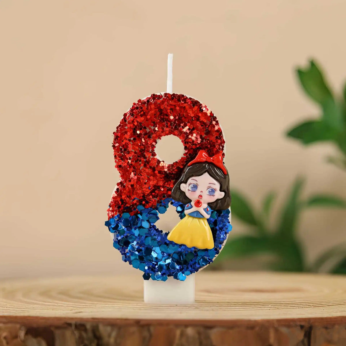 bougies numériques forme chiffres paillettées rouge bleu jaune blanc princesse anniversaire décoration gâteau festive