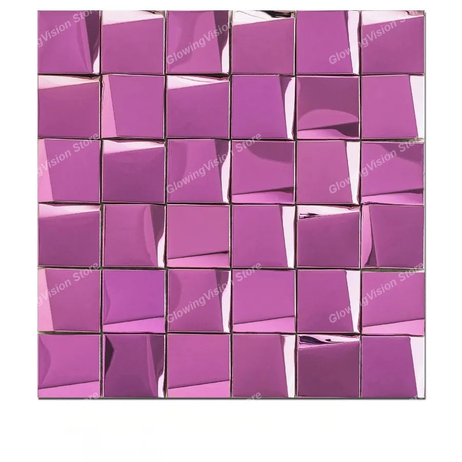 carreaux muraux adhésifs or moderne élégants carrés brillants 29.3cm 29.3cm noir argent