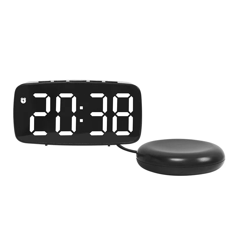 horloge réveil numérique led volume réglable noir blanc bleu moderne minimaliste