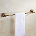 porte serviettes mural bronze floral classique vis fixations bain hygiène produits cosmétiques flacons
