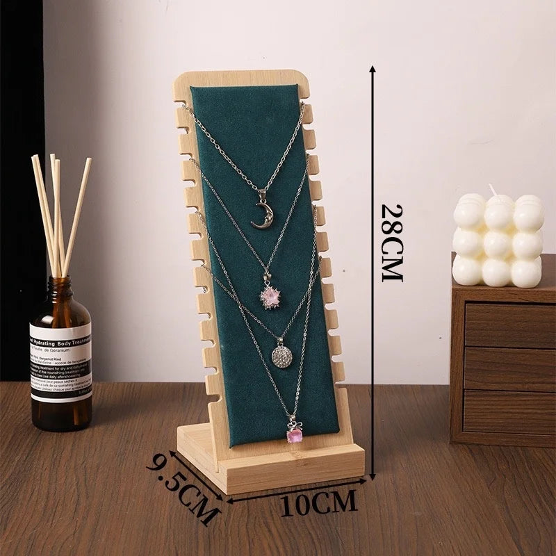 support bijoux bois naturel moderne clips colliers rangement portable anniversaire mariage cadeau domestique commercial