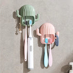 porte brosses dents moderne adhésif cactus vert rose bleu chambre salle bain