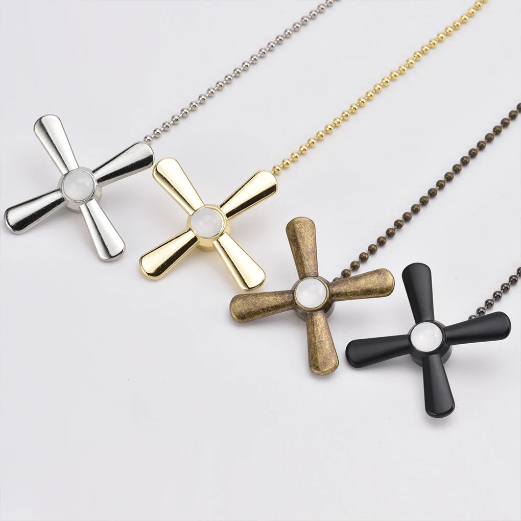 pendant métal argent bronze moderne chaîne tirette propulseur opaque