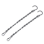 chaînes métalliques noires argent classiques boucles anneau 50cm 90cm 24cm