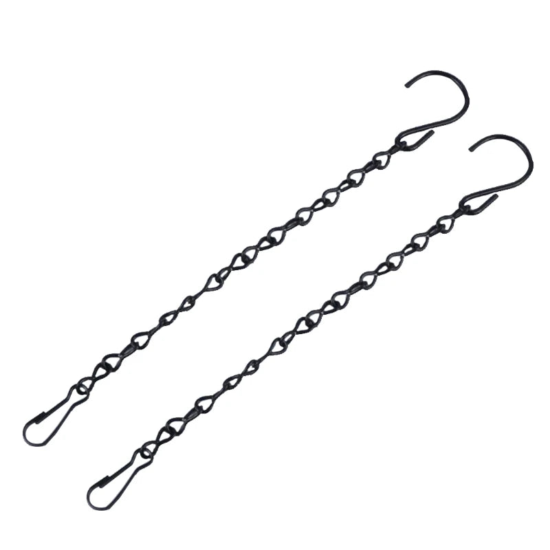 chaînes métalliques noires argent classiques boucles anneau 50cm 90cm 24cm