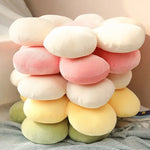 coussin moderne fleuri blanc rose jaune vert rayures horizontales amovible lavable mousse pe coton
