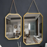 miroir mural or moderne bordure octogonale minimaliste chaines petite taille grande taille