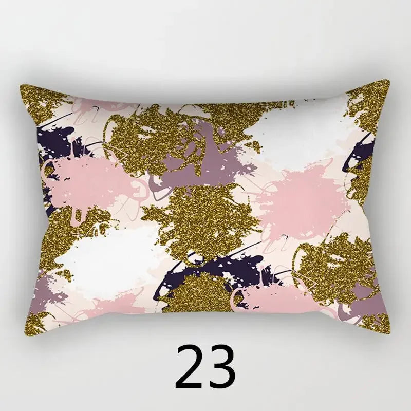 taie d'oreiller rectangulaire 30x50cm housse coussin décoration moderne motif abstrait coton polyester