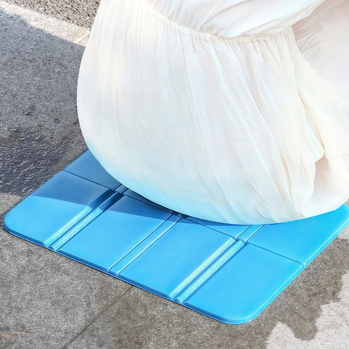 coussin pliable bleu mousse pe mousse épaisse anti décubitus plissé moderne étanche