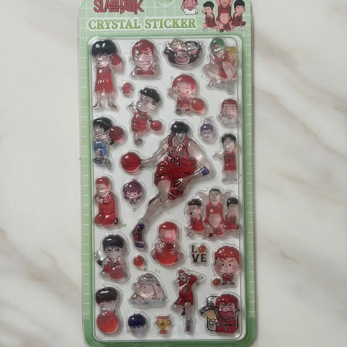 stickers personnalisés sakuragi hanamichi rouge blanc transparent anime cartoon 3d pvc première édition
