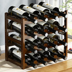 support bouteilles vin bois naturel moderne stable vis fixations 33cm 24cm 15cm respectueux environnement
