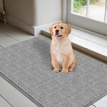 tapis absorbant bouclé gris moderne antidérapant intérieur chat chiens entrée salon