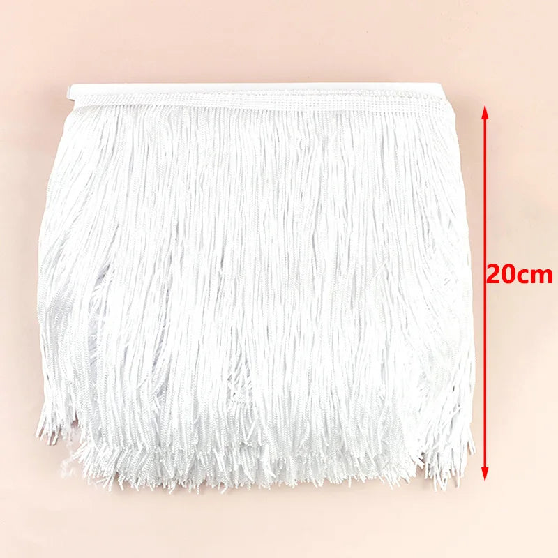 franges polyester tasseaux noir blanc décoratives rideaux vêtements danse rayées 10cm 15cm 20cm 30cm