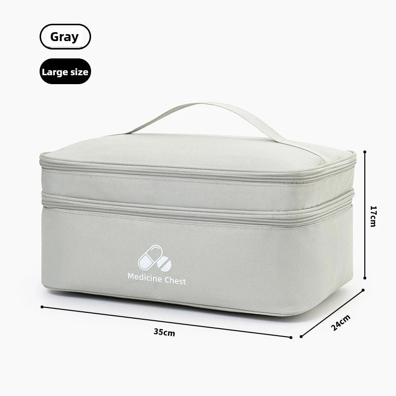 trousse médecine rouge réutilisable sac rangement oxford pratique compartiments médicaments première aide emergencesécole