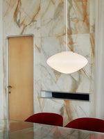 Suspension ovale moderne verre blanc opale salon chambre pendentif led autonomes