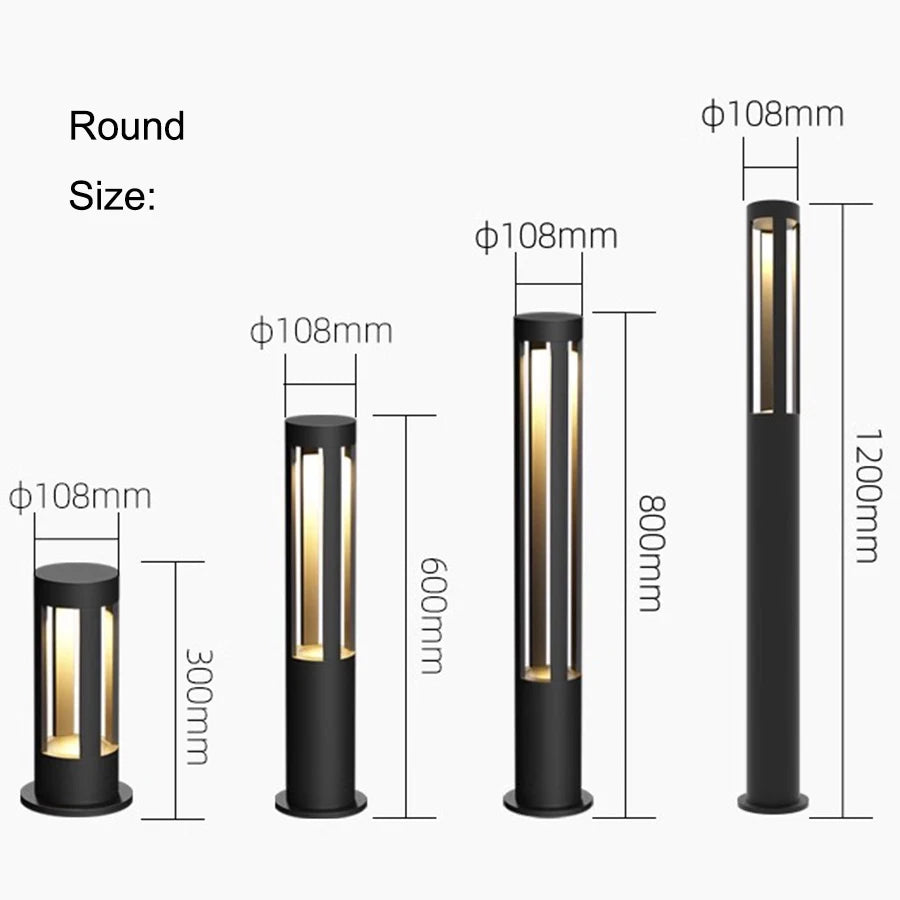 lampe sol led imperméable moderne noire ip65 aluminium extérieure jardin veranda