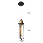lampe suspendue industrielle vintage noir doré cage métallique ampoule filament transparent opaque