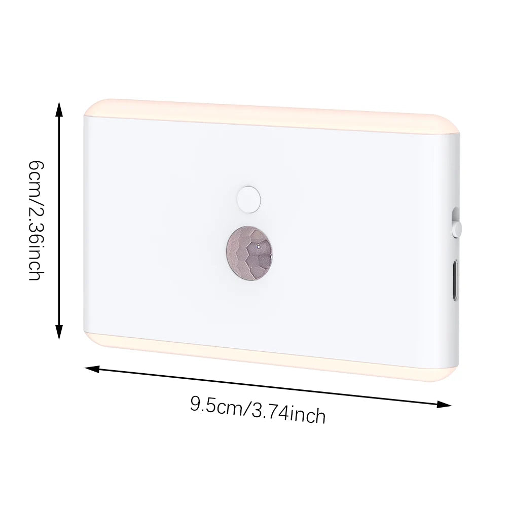 lampe murale led rectangle blanc moderne aimant intégrée détecteur mouvement éclairage ambiance change couleur