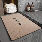 tapis bain caoutchouc gris clair texture tissée moderne adhésif 60x40cm 80x50cm absorbant