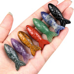 pendants poissons pierres violet orange noir vert rouge marron artisanal feng shui