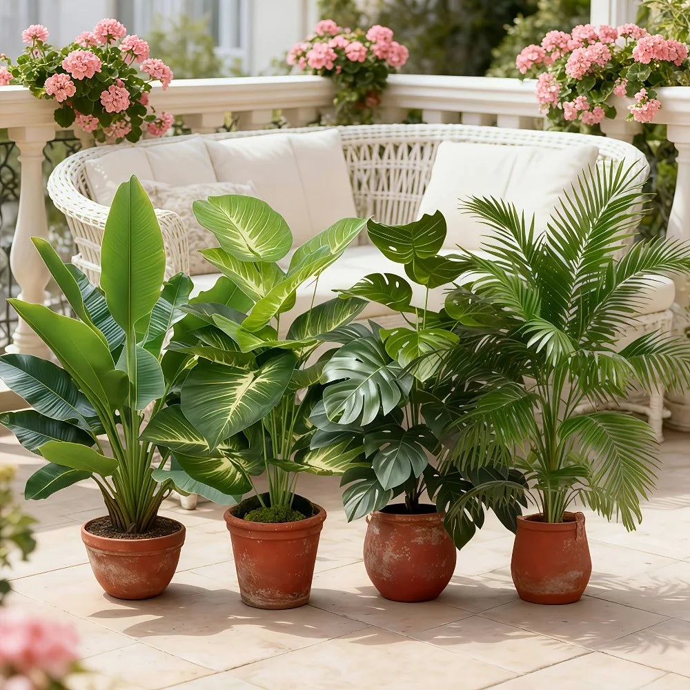 décoration moderne plante artificielle arbre vert feuilles grandes sans pot intérieurextérieur saisonnéeannée