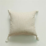 coussin carré moderne motif plante couleur verte jaune rose gris tissu lin opaque décoration