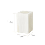ensemble accessoires salle bain marbre blanc onyx distributeur savon plateau pot brosse dents