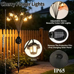 lampe solaire moderne fleur noir doré feuilles vertes extérieure jardin ambiance led ip65 étanche