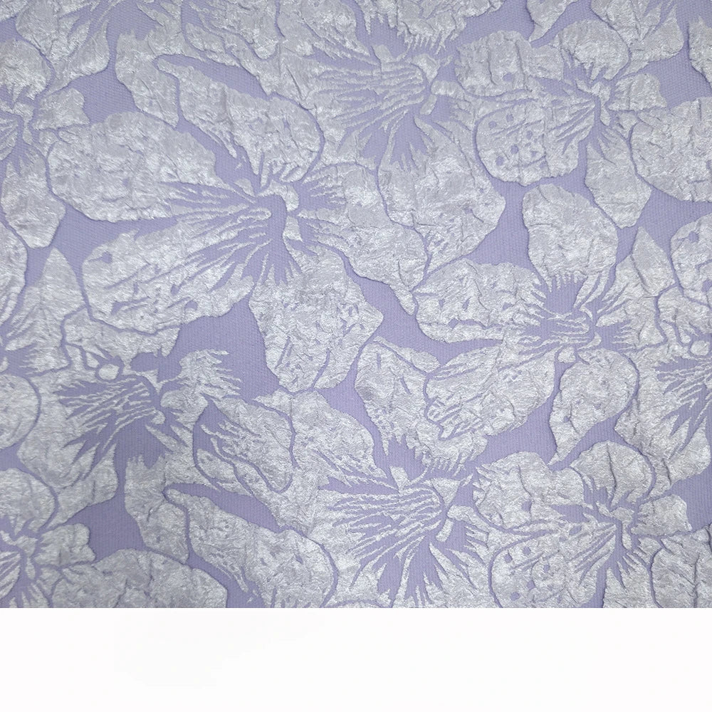 tissu polyester brocart fleurs relief rose clair beige gris rouge jaune doré opacité Jacquard