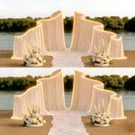 rideau fond blanc crème élégant tissu plissé semi transparent cérémonie mariage moderne sculptural
