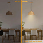 lampe suspendue tissée main bois naturel moderne salon restaurant