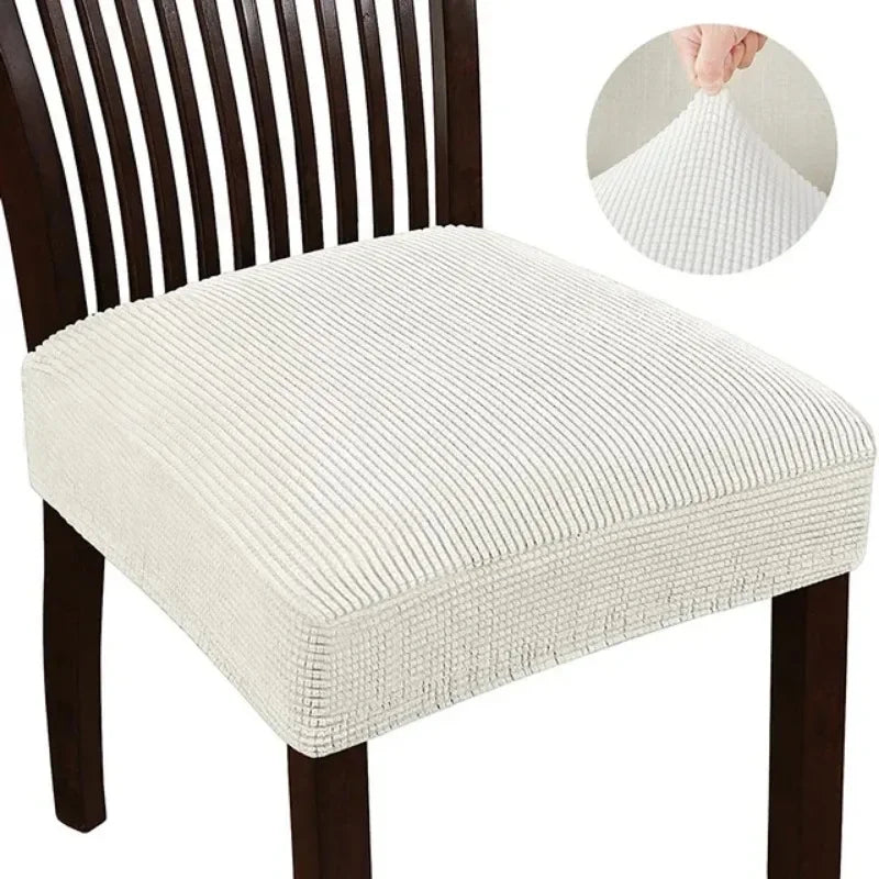 couvre siège chaise tissu carreaux beige moderne antidérapant élasthanne polyester