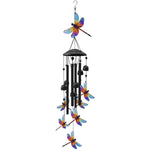 mobile vent oiseaux cloches multicolore noir extérieur jardin patio artisanal