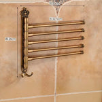porte serviettes pivotant bronze antique ornements dorés classique vintage mural serviettes fixations visibles