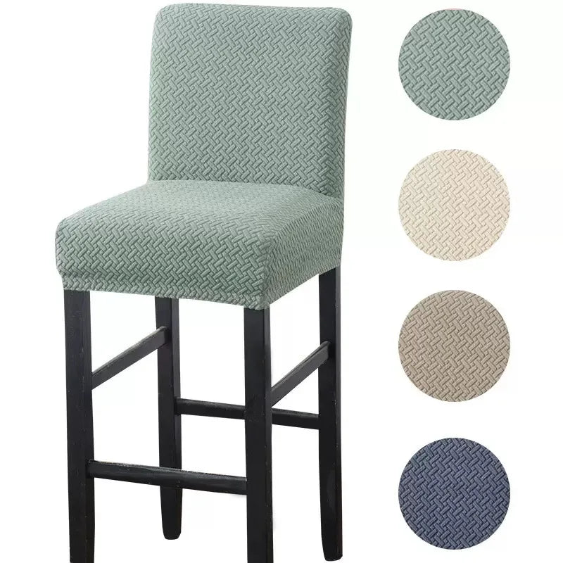 Housse chaise haute tissu géométrique moderne gris adhésif interchangeablewasherable