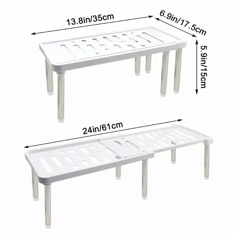 étagère cuisine rétractable blanc gris moderne perforations pieds métalliques bouteilles épices appareils électroménagers
