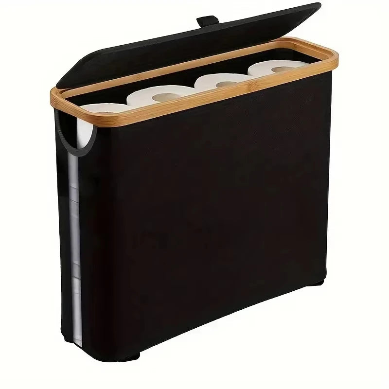 panier rangement bambou tissu oxford moderne noir blanc cassé gris bleu foncé multiple utilisation