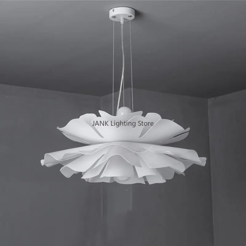 lampe suspendue moderne fleur stylisée blanc opacité chambre salle manger led dia40cm dia50cm dia60cm