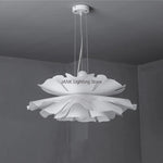 lampe suspendue moderne fleur stylisée blanc opacité chambre salle manger led dia40cm dia50cm dia60cm