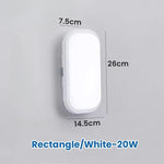 lampe murale moderne surface mounted extérieure led 15w 20w blanc ronde ovale étanche